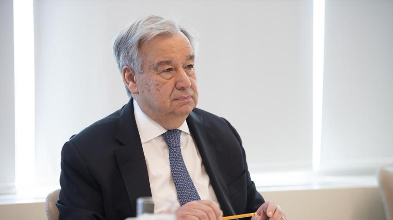 Secretary-General António Guterres takes part in the extraordinary Virtual Leaders’ Summit of the Group of Twenty (G-20) on the COVID-19 Pandemic. (26 March 2020)
