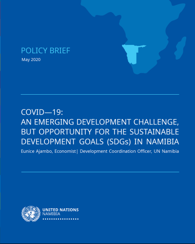 The United Nations (UN) Namibia launched a policy brief titled: “COVID-19: An Emerging Development Challenge, but opportunity for the Sustainable Development Goals (SDGs) in Namibia.”