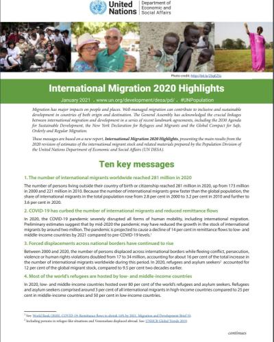 International Migration 2020 Highlights Ten Key messages