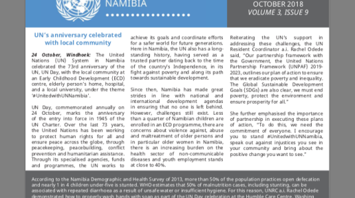 UN Namibia Newsletter - Oct 2018