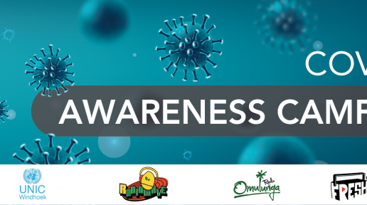 banner showing enlarged viruses, face mask and vaccine dose